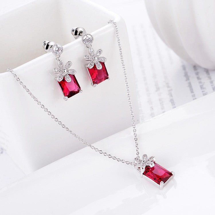 Zirconium Earrings & Necklace Set for Women