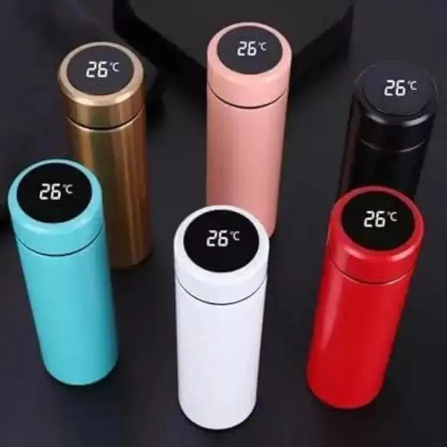Digital Temperature Water Bottle with Tea Filter Black