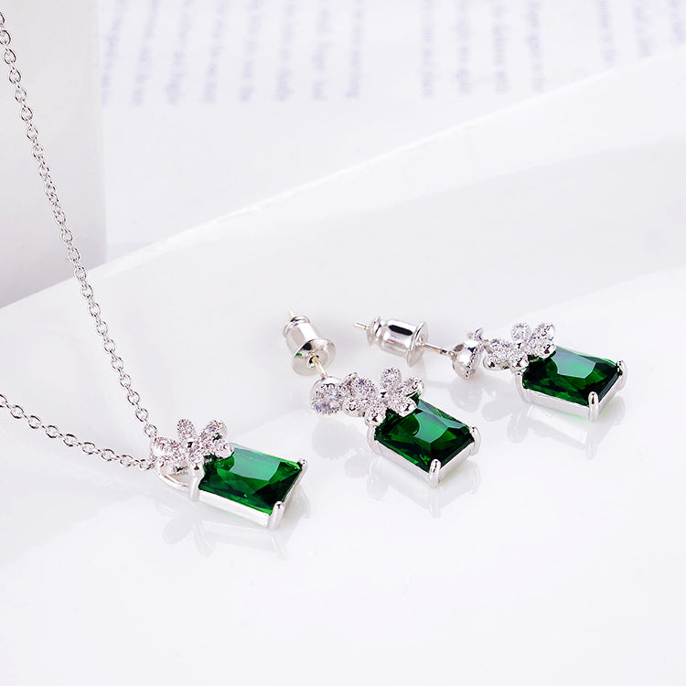 Zirconium Earrings & Necklace Set for Women