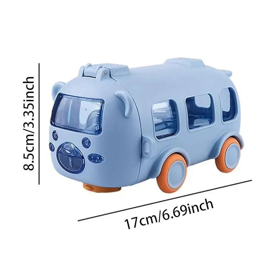 Kids Bus Water Bottle with Strap ABS Plastic