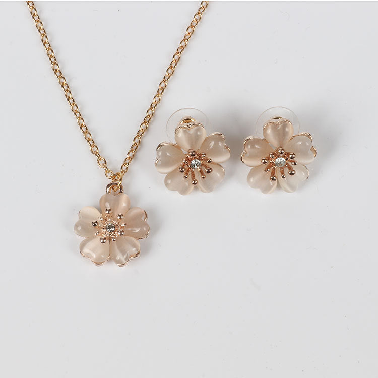 Opal Cherry Blossom Jewelry Set
