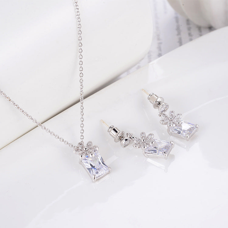 Zirconium Earrings & Necklace Set for Women