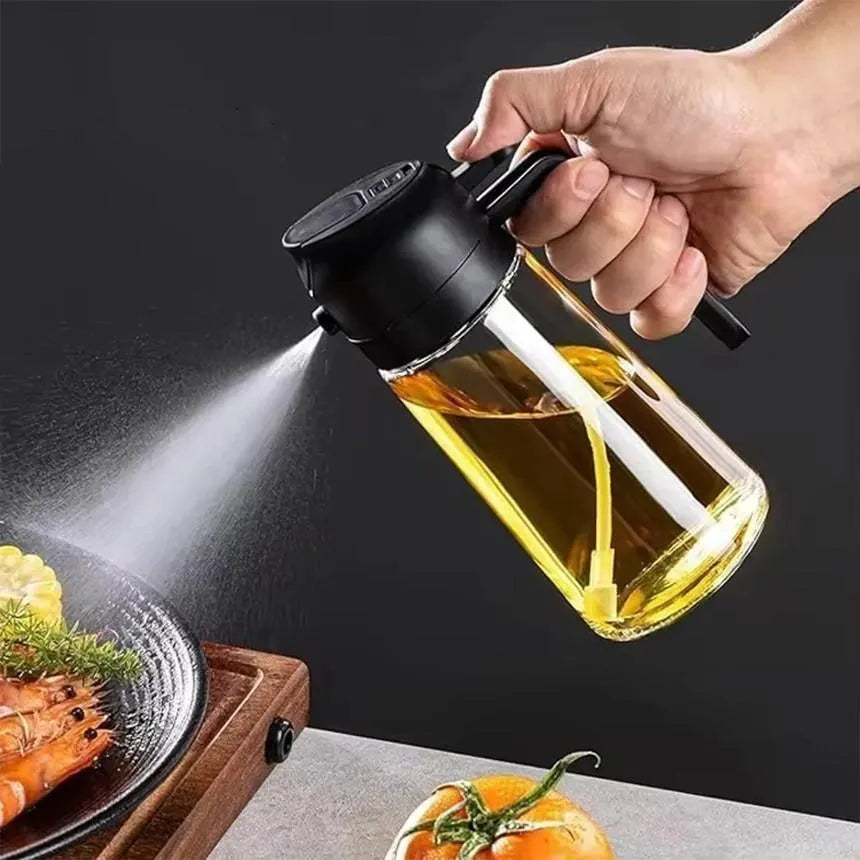 Glass Oil Spray Bottle Black Precision Kitchen Use
