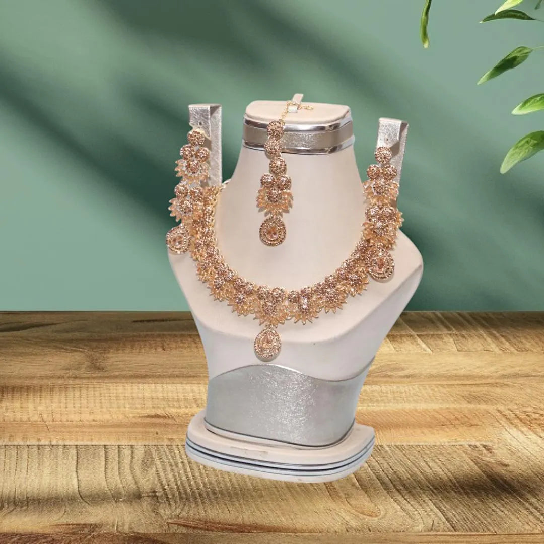 Golden Alloy Bridal Set for Women Wedding Party Wear