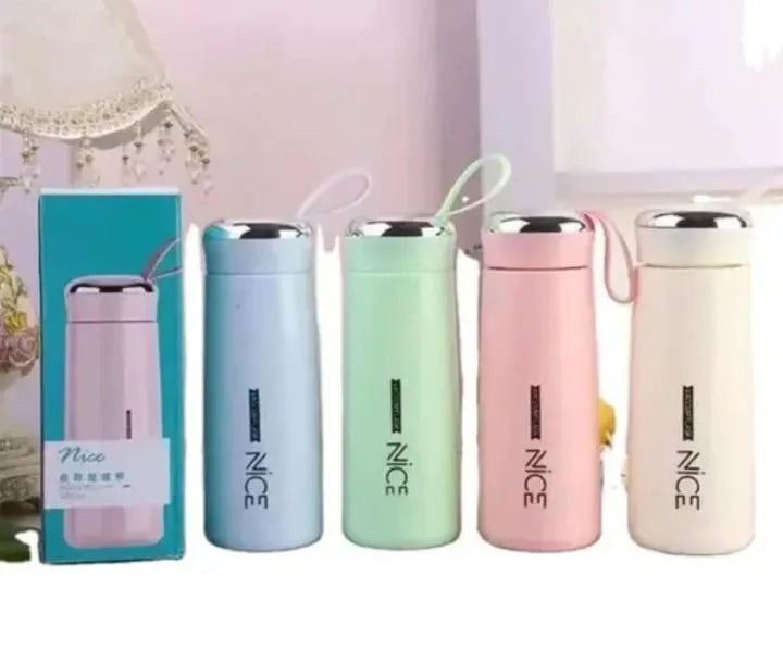 Glass Water Bottle White Insulated Leak Proof