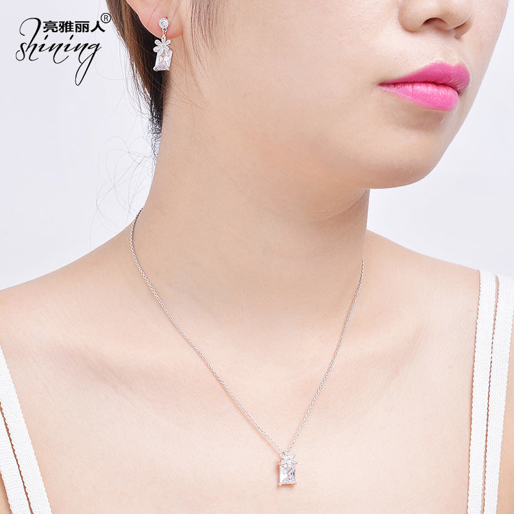 Zirconium Earrings & Necklace Set for Women