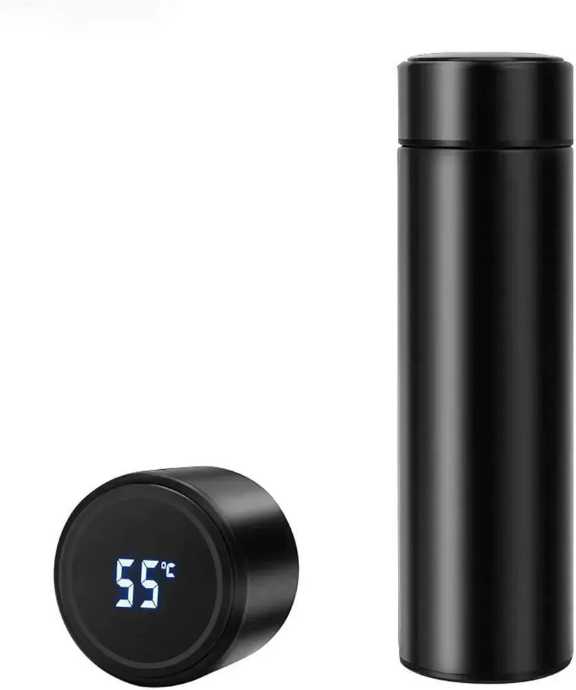Digital Temperature Water Bottle with Tea Filter Black