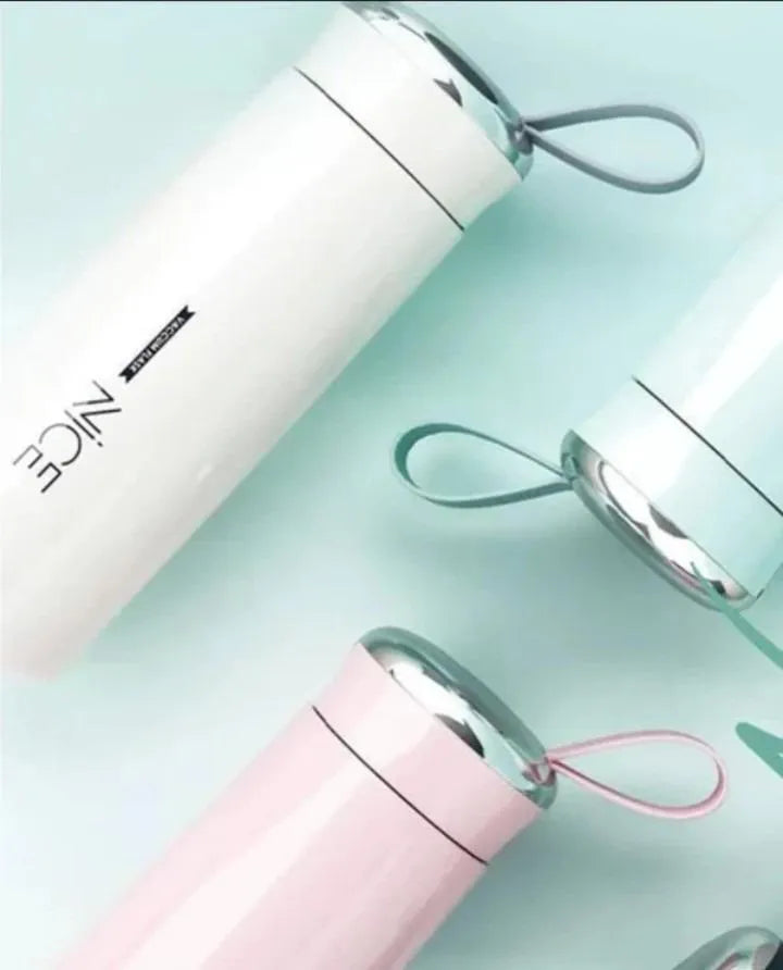 Glass Water Bottle White Insulated Leak Proof