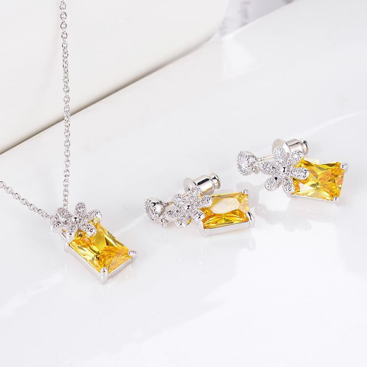 Zirconium Earrings & Necklace Set for Women